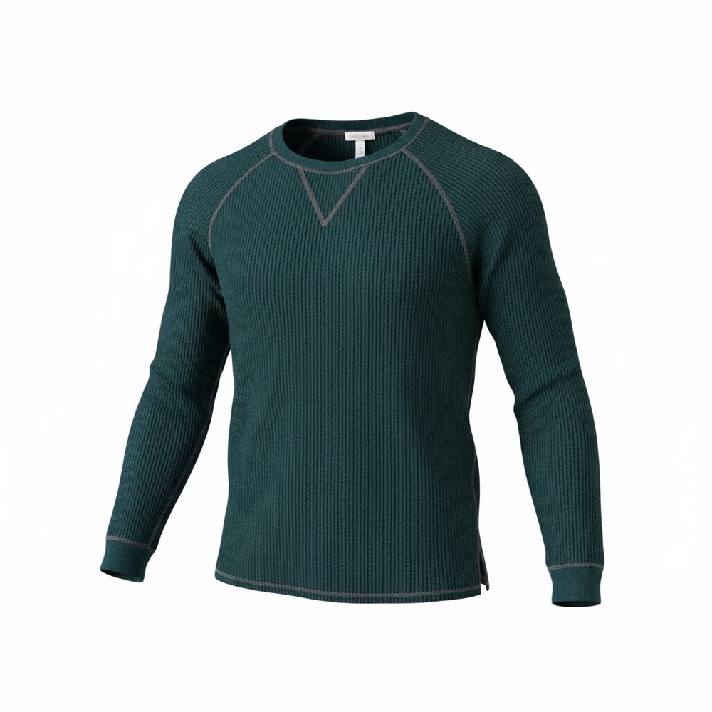 Sun + Stone Men’s Teal Thermal Waffle Knit Top. Size XL. NWT